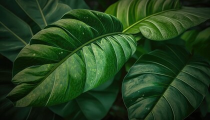 leaves background generative AI
