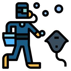 feed fish filled outline icon style