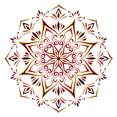 夕陽のように赤いマンダラアート