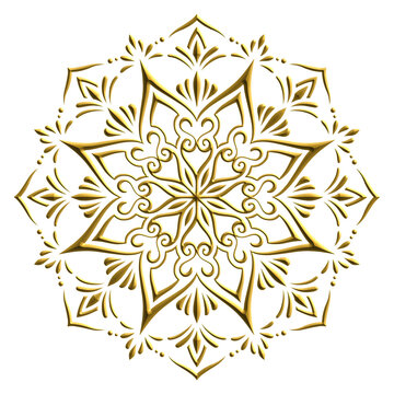 金細工のような幾何学模様のマンダラアート