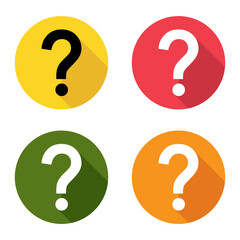 Set of Question icon mark, help or ask bubble graphic symbol, web faq vector illustration