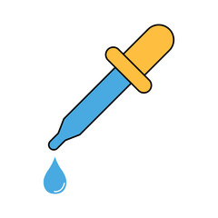 Fototapeta na wymiar Dropper liquid icon, medicine health tool web symbol, test fluid design vector illustration