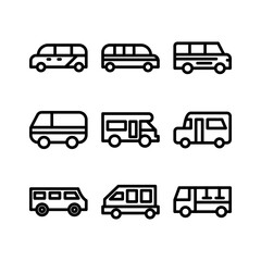 minibus icon or logo isolated sign symbol vector illustration - high quality black style vector icons
