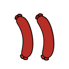 minimalistic flat sausage icon vector