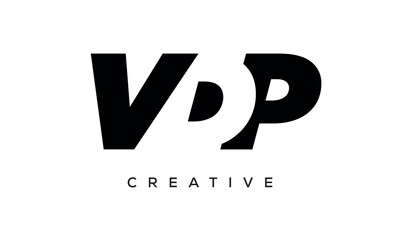 VDP letters negative space logo design. creative typography monogram vector