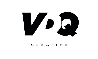 VDQ letters negative space logo design. creative typography monogram vector