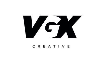 VGX letters negative space logo design. creative typography monogram vector