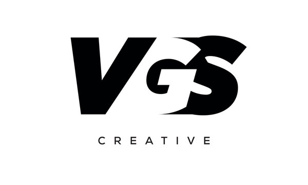 VGS letters negative space logo design. creative typography monogram vector