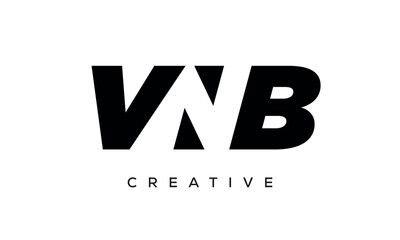 VNB letters negative space logo design. creative typography monogram vector