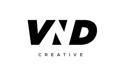 VND letters negative space logo design. creative typography monogram vector