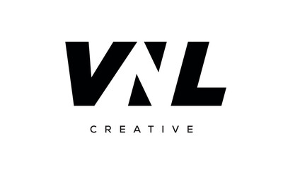 VNL letters negative space logo design. creative typography monogram vector