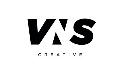 VNS letters negative space logo design. creative typography monogram vector