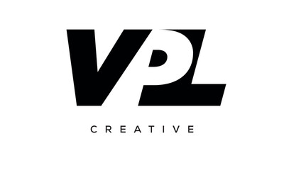 VPL letters negative space logo design. creative typography monogram vector