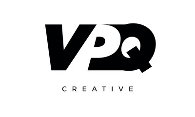 VPQ letters negative space logo design. creative typography monogram vector