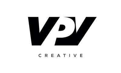 VPV letters negative space logo design. creative typography monogram vector