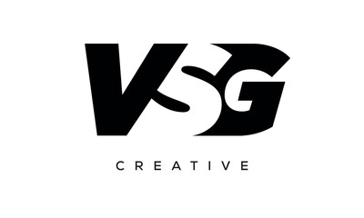 VSG letters negative space logo design. creative typography monogram vector