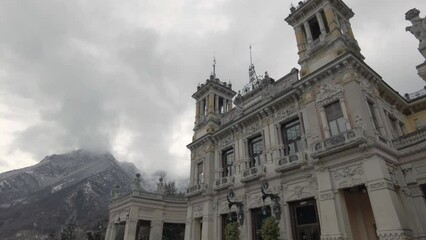 Europe, Italy , Bergamo 2023  San Pellegrino Thermal baths and spas in the mountains with hot thermal water in outdoor pools - well-being of the body and mental and physical health
