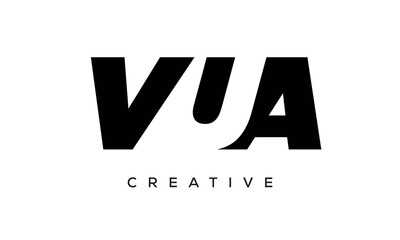 VUA letters negative space logo design. creative typography monogram vector