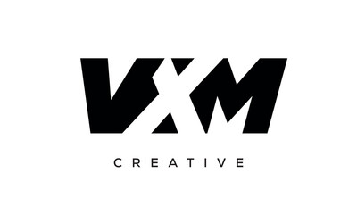 VXM letters negative space logo design. creative typography monogram vector
