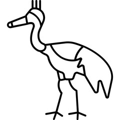 Crowned crane Vector icon which can easily modify or edit

