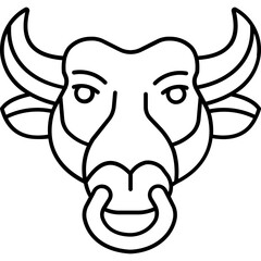 Bison Vector icon which can easily modify or edit

