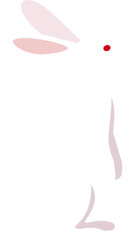 Fototapeta premium Standing red-eyed white rabbit