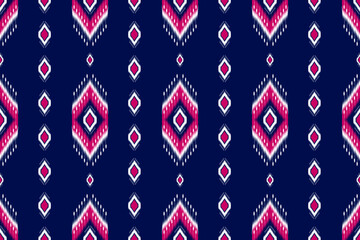 Abstract ethnic ikat art. Seamless pattern in tribal. Aztec geometric ornament print. Design for background, wallpaper, illustration, fabric, clothing, carpet, textile, batik, embroidery.