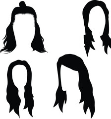 A set of silhouettes of a woman's head.