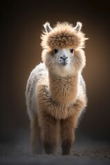 Small Brown Alpaca made with Generative AI