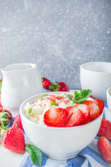 Breakfast rice porridge or pudding