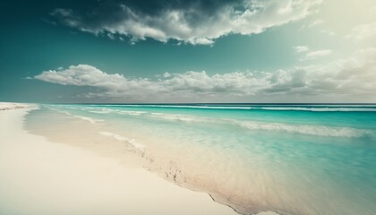 Relaxing Summer Beach Scene with Calm Sea, generative ai