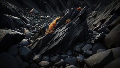 The Beauty of Black Rocks, generative ai