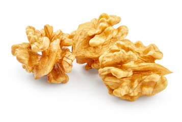 Kernel of walnuts isolated on white background