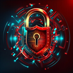 security and cybersecurity concept. Protection against thieves, cyber attacks, fraud, data breach. Secure access to network, internet and information technology systems