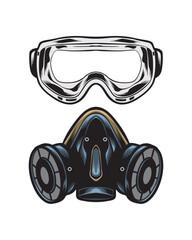 google and gas mask vector illustration