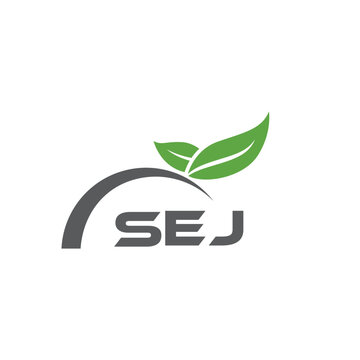 SEJ letter nature logo design on white background. SEJ creative initials letter leaf logo concept. SEJ letter design.