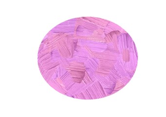 Abstract background from pink and lilac brush strokes in a shape of oval, isolated on white, digital illustration.