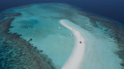 aerial view of sand bank 