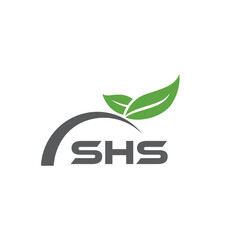 SHS letter nature logo design on white background. SHS creative initials letter leaf logo concept. SHS letter design.
