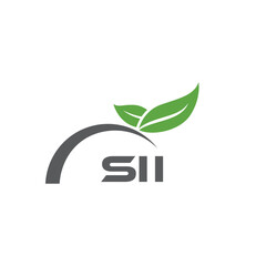 SII letter nature logo design on white background. SII creative initials letter leaf logo concept. SII letter design.
