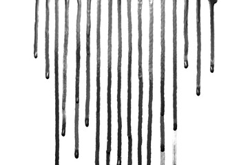 I์nk-black watercolor drips down on white background,Or as drop of blood