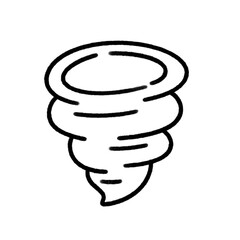 Hand drawn doodle tornado line icon.