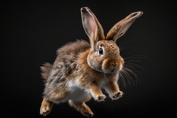 Fototapeta na wymiar Rabbit Jumping Happily made with Generative AI