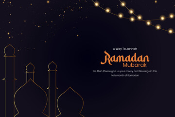 Islamic Ramadan Mubarak greeting background