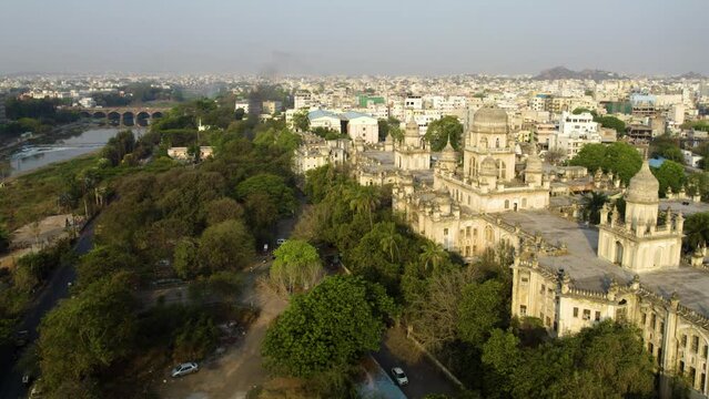 hyderabad Osmania General Hospital drone shot daytime 4k 30p