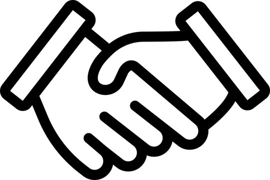 recommend clip art: Handshake in line. Friendship symbol in png. Handshake in outline. Agreement illustration on transparent background