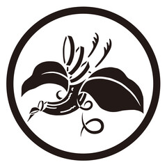 家紋風デザイン / きゅうり鶴