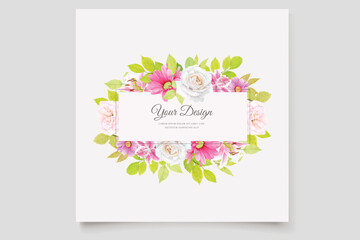 floral ornament wreath and background card