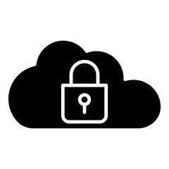 padlock cloud computing icon