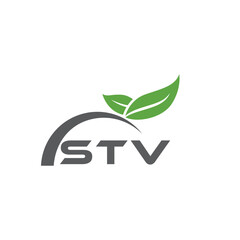STV letter nature logo design on white background. STV creative initials letter leaf logo concept. STV letter design.

